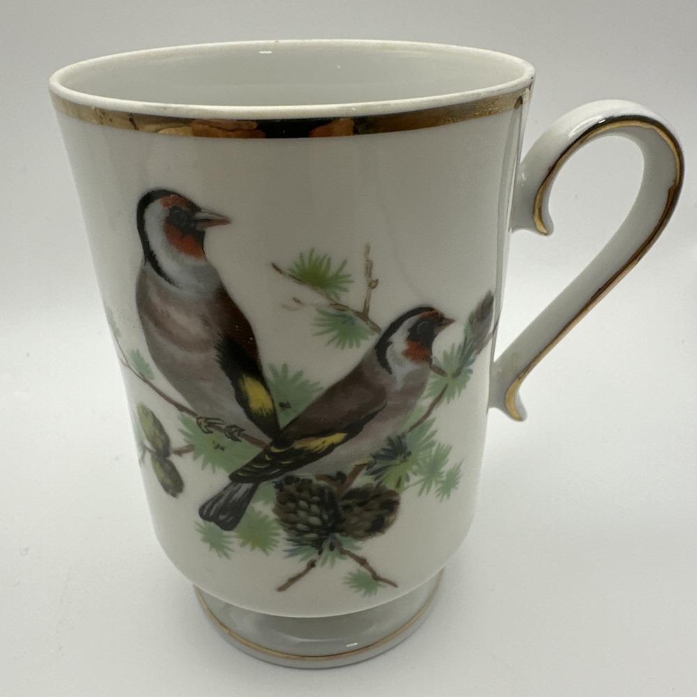 Vtg. Royal Crown Arnart Bird Pedestal Footed Porcelain Gold Trim Coffee Tea Cup - Picture 3 of 4